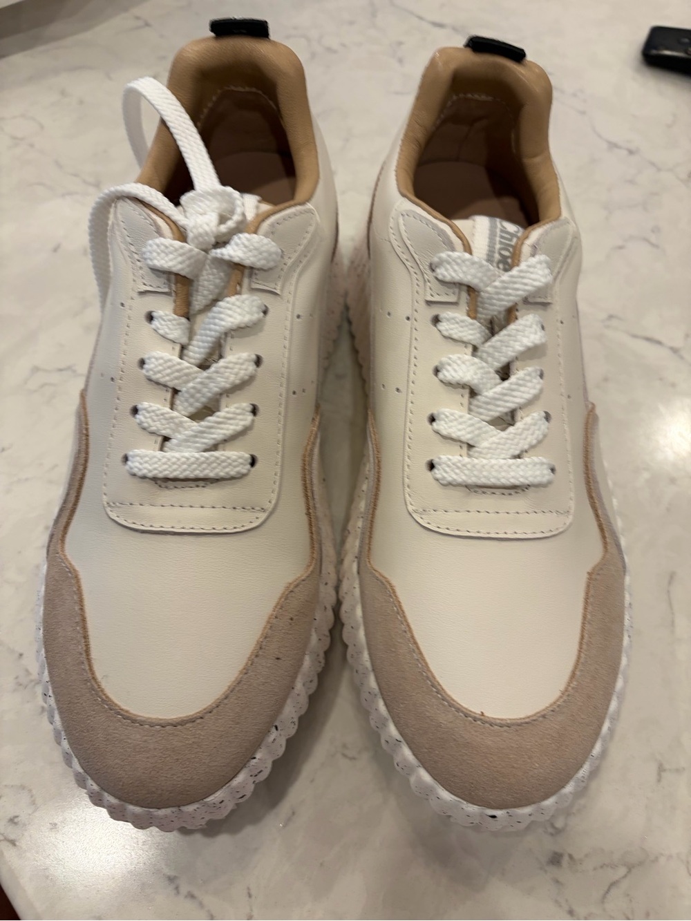 Women’s cream  and Tan Casual Leather Sneakers